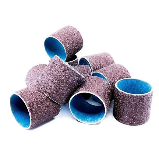 Benchmark Abrasives 1.5" x 1.5" Aluminum Oxide Abrasive Spiral Bands for Rotary Tools, Drum Sleeves for Sanding Deburring Blending Polishing on Metals Plastic Wood Rubber (10 Pack) - 36 Grit