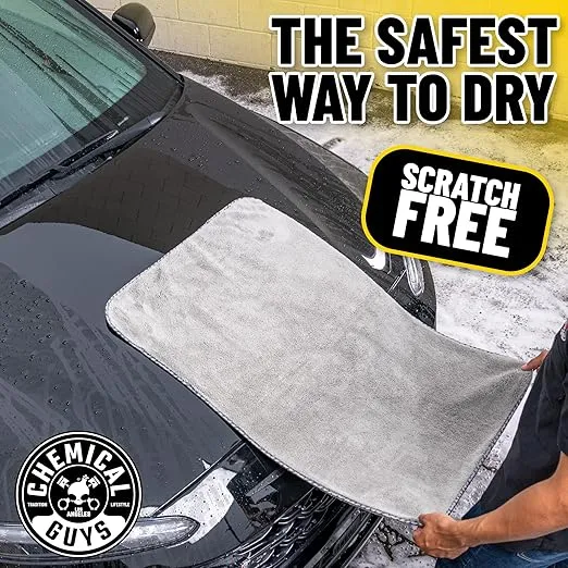 Chemical Guys MIC1995 Woolly Mammoth Large, Super Absorbent and Soft Microfiber Towels for Cars - 36" x 25" Gray, Ideal for Car Lovers and Auto Enthusiasts - Car Detailing Towels
