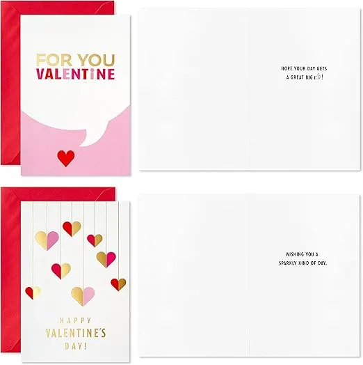 Hallmark Valentines Day Cards Assortment, Pink and Red (36 Cards and Envelopes)