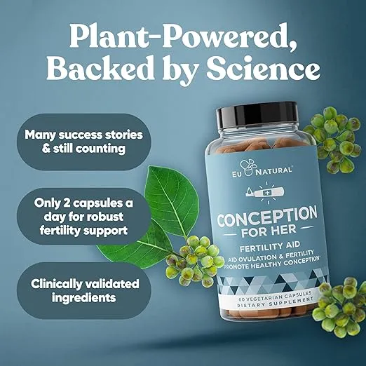 Conception Fertility Supplements for Women – Prenatal Vitamins – Promote Hormone Balance, Cycle Consistency, Aid Ovulation – Myo-Inositol, Folate, Folic Acid, Vitex, More – 120 Veg Soft Capsules
