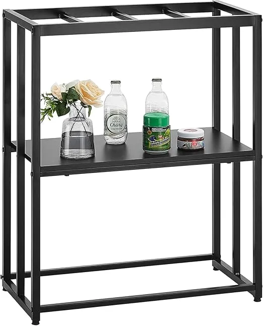 VEVOR Aquarium Stand, 20 Gallon Fish Tank Stand, 24.8 x 13 x 30 in Steel Turtle Tank Stand, 167.6 lbs Load Capacity, Reptile Tank Stand with Storage, Hardware Kit, and Non-Slip Feet, Black