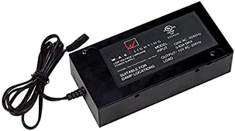 WAC Lighting EN-2460D-C 120V Input 24V DC Output 60W Remote Enclosed Electronic Transformer, Black
