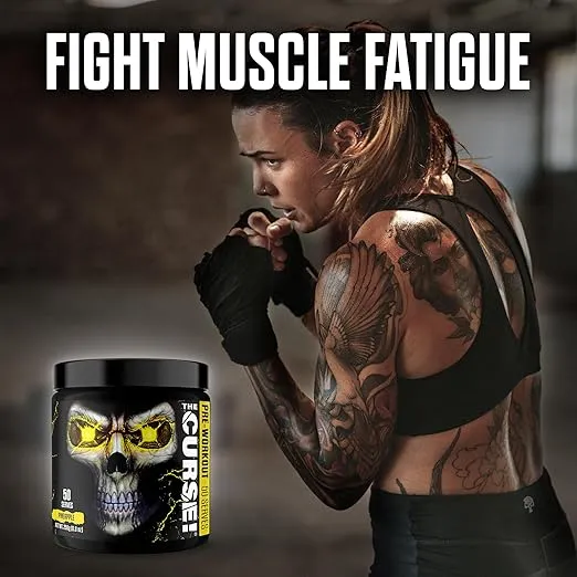 JNX SPORTS The Curse! Pre Workout Powder - Pineapple 50 Servings | Preworkout: Boost Strength, Energy + Focus for Men & Women | Caffeine, Beta-Alanine, Creatine & L-Citrulline