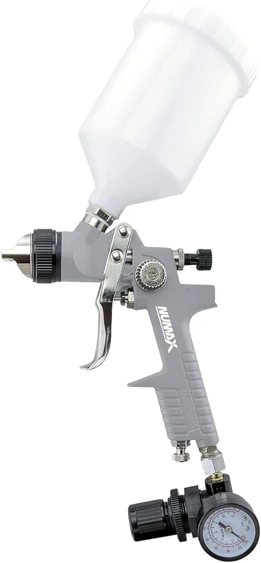 NuMax SPS14 Pneumatic 1.4mm Tip HVLP Gravity Feed Spray Gun with 600cc Plastic Cup