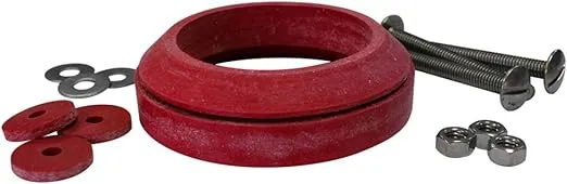 Korky 481BP Universal Toilet Tank To Bowl Gasket & Hardware Kit - Fits Most 3-Inch, 2-Piece Toilet Tanks - Made in USA , Red , Large (3")
