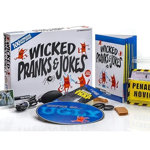 Marvin's Magic - Prank Kit Wicked Pranks and Jokes - Assorted Collection of Fun Pranks for Kids - With Original Selfie Phone Squirter and More - Prank Toys, Gifts for Kids - Suitable for Age 8, 9, 10+
