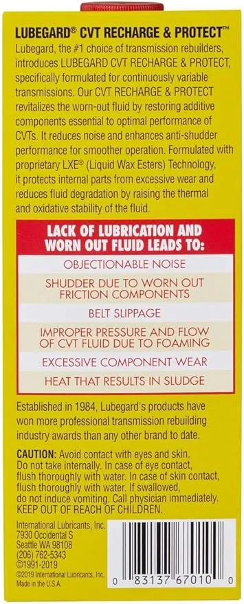 Lubegard 67010 CVT Recharge & Protect, 10 fl. oz.