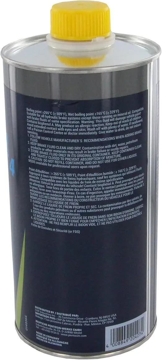 Pentosin 1204116 Corrosion Resistant Super Dot 4 Brake Fluid; 1 Liter