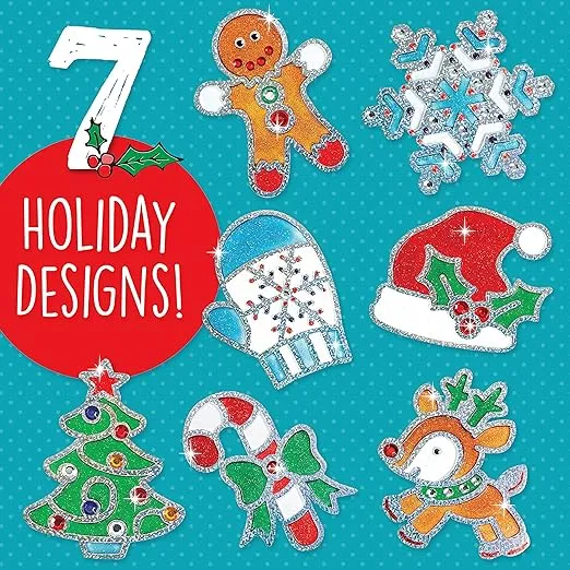 Creativity for Kids Holiday Easy Sparkle Window Art Craft Kit: Create 7 Window Art Designs, Holiday Crafts, Christmas Crafts for Kids Ages 6-8+, Christmas Activities for Kids