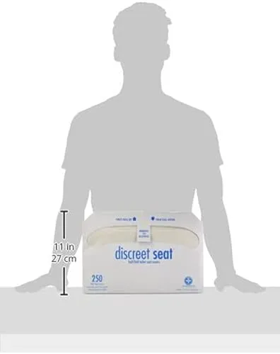 HOSPECO Discreet Seat Half-Fold Toilet Seat Covers, 14.25 X 16.5, White, 250/pack, 20 Packs/carton