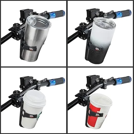 KEMIMOTO ATV Cup Holder Motorcycle Bottle Holder Universal Drink Holder with 0.6-1.56in Metal Clamp Bike Cup Holder for 20oz Bottle for Boat, Stroller, Walker, Wheelchair, Scooter, Golf Cart