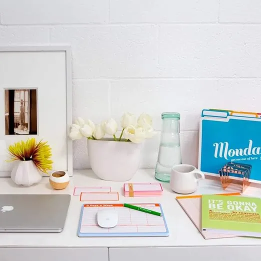 Knock Knock 5 Days a Week Paper Mouse Pad, Weekly Calendar Pad Tear Off & Daily To Do List Pad, 9.5 x 8-inches