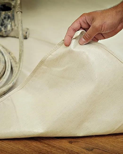 Trimaco Butyl II Two Layer Poly-Back Canvas Drop Cloth, 4-feet x 15-feet, Beige