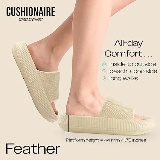 CUSHIONAIRE Women's Feather Cloud Recovery Slide Sandals with +Comfort