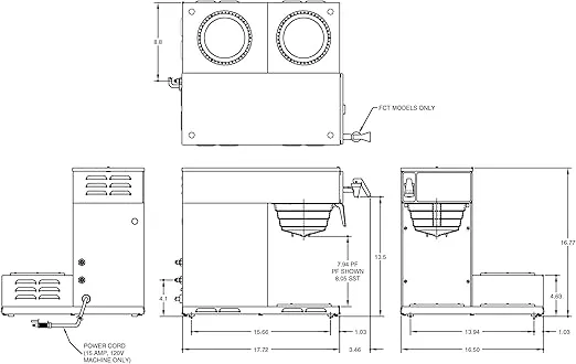 BUNN Axiom 15-3, Automatic Commercial 12-Cup Coffee Maker, 3 Lower Warmers, 38700.0002,Gray