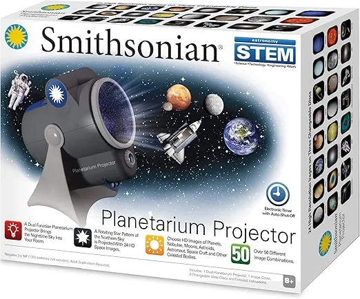 Smithsonian Optics Room Planetarium and Dual Projector Science Kit, Black/Blue, Age 8 and Up