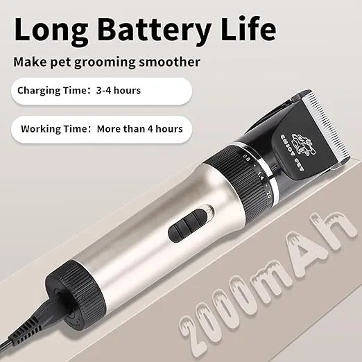 ENJOY PET Dog Clippers for Grooming,Low Noise Dog Grooming Kit,Cordless Dog Hair Clippers,Pet Trimmer for Dogs Cats Pets Quite Dog Razors for Grooming with Stainless Steel Blade