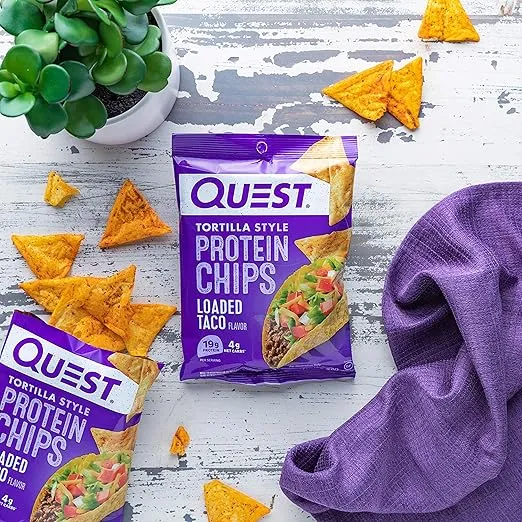 Quest Nutrition Tortilla Style Protein Chips, Loaded Taco, Low Carb, Gluten Free, Baked, 1.1 Ounce (Pack of 12)