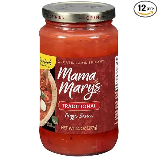 Mama Mary's Traditional Pizza Sauce, 14 Ounce (Pack of 12)