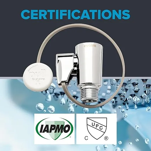Evolve EV1003CP-SB ShowerStart Thermostatic Shut-off Valve in Chrome Finish, Water- and Energy-Saving Valve for Most Bathroom Fixtures, Not Low Flow, Uniform Plumbing Code Certified, 1-Pack