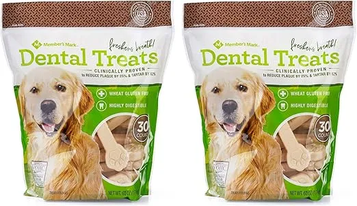 Member's Mark Dental Chew Treats for Dogs 30 ct. / 2 Pack