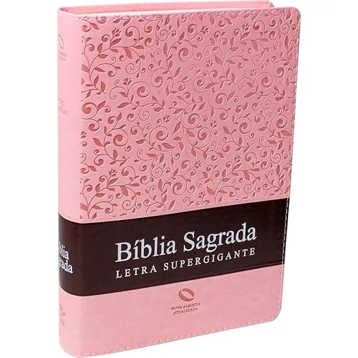 Bíblia Sagrada Letra Supergigante com índice - Capa Rosa claro: Nova Almeida Atualizada (NAA) com Letras Vermelhas