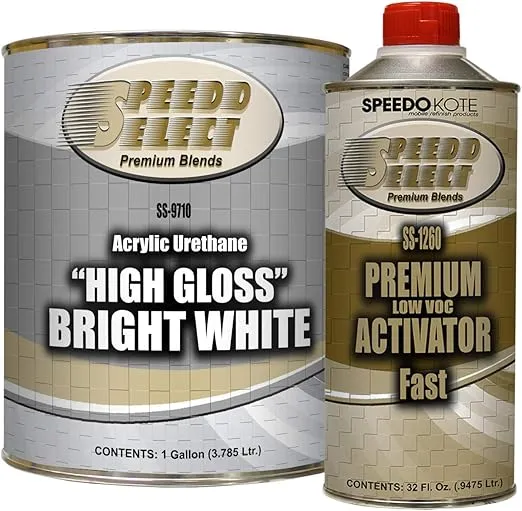 Speedokote High Gloss Bright White 2K Acrylic Urethane, 4:1 Gallon Kit, SMR-9710/1260