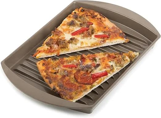 Prep Solutions by Progressive Microwave Small Bacon Grill with Vented Cover, 4-6 Strips of Bacon, Cook Frozen Snacks, Measures 10"L x 7"W x 2.25"H,Brown