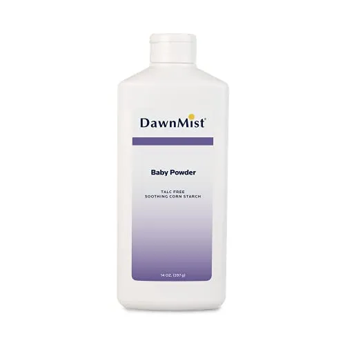 Dukal BP1412 Dawn Mist Baby Powder, Cornstarch, 14 oz., Pack of 12