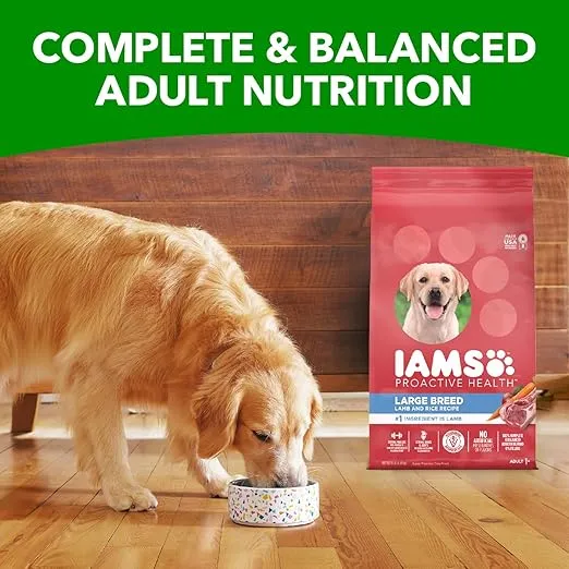 IAMS Large Breed Adult Dry Dog Food Lamb & Rice Recipe, 30 lb. Bag