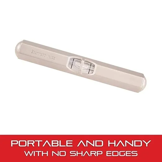 Starrett Pocket Level with Main Vial - Ideal for Machine Shop and Tool Room Use - 3-1/2" (88mm) Length, Satin Nickel-Plated Finish, Hexagon Stock with Convex Ends - 135B