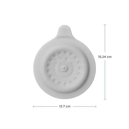 Ubbi Bathtub Drain Cover, Silicone Drain Stopper with Suction, Baby Bath Time Accessory, Gray