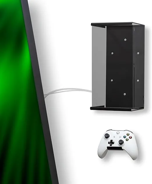 HIDEit Mounts for Xbox Series X and Controller, Steel Mount for Series X and Xbox Controller - Pro Bundle Wall Mount Kit for Xbox Series X includes Rubber Dipped Controller Holder - Patent Pending