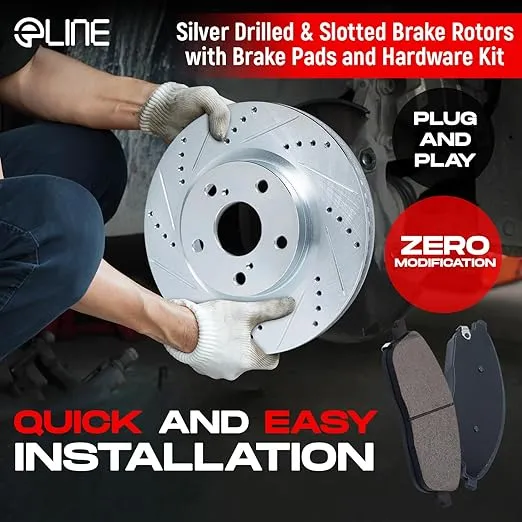 R1 Concepts Front Brakes and Rotors Kit |Front Brake Pads| Brake Rotors and Pads| Ceramic Brake Pads and Rotors |Hardware Kit |fits 2005-2010 Honda Odyssey