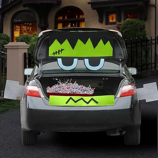 National Tree Company's Tricky Trunk Car Decoration Kit, Frankenstein, Halloween Collection, 4-Piece Kit
