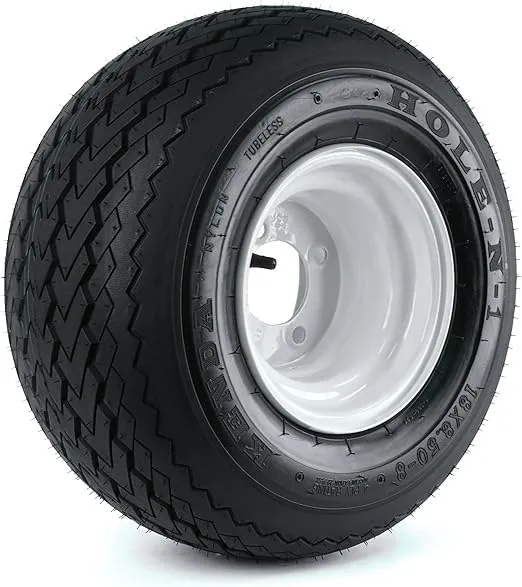 Kenda Hole-N-1 White 8" x 7" 4-Hole Wheel and (18/8.50-8) Tire Combination