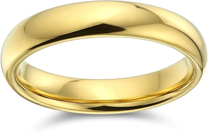 Basic Plain Simple Dome Couples Classic Black Rose Gold Plated Titanium 2-8MM Wedding Band Ring for Men Women Comfort Fit