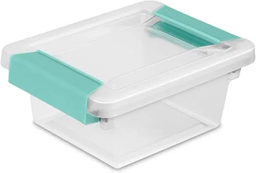 Sterilite 24-Pack Plastic Storage Bins with Lids, Clear Tote Box Containers, Mini, 0.4 Qt