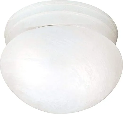 NUVO SF76/613 Two Light Flush Mount, White/Alabaster Glass