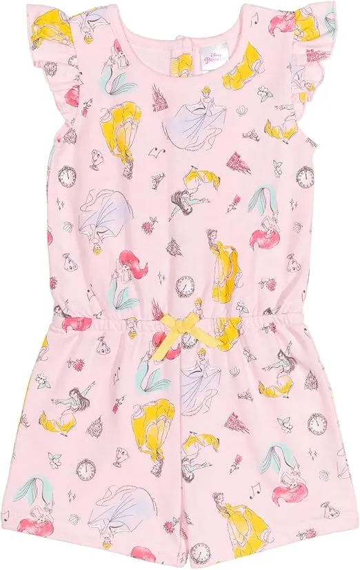 Disney Princess Moana Mulan Ariel Cinderella Belle Romper Infant to Big Kid