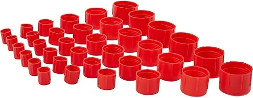 Speedway Motors Plastic AN Fitting Cap and Plug Kit, 144-Piece Set, Premium Red Plastic Seals Hoses and Blocks Out Dirt, Kit Contains Multiple AN Fitting Cap Sizes