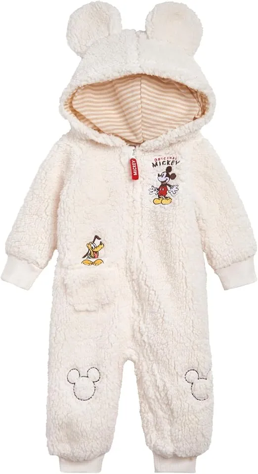 Disney Winnie The Pooh Mickey Mouse Lilo & Stitch Jack Skellington Monsters Inc Baby Zip Up Coverall Newborn to Infant Sizes