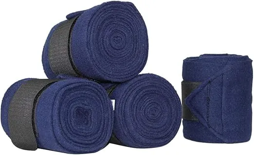 Derby Originals Set of 4 Super Soft Fleece Horse Polo Wraps with Velcro