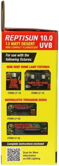 Zoo Med 25157 Reprising 10.0 UVB Compact 13W Fluorescent Lamp, Mini
