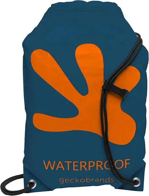 geckobrands 10L Drawstring Travel Backpack – Waterproof, Lightweight Dry Bag for Beach, Hiking, and Light Water Activities