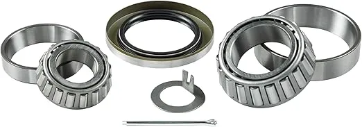 Lippert Trailer Bearing Replacement Kit for 6,000-lb. Axle Hubs with Inner & Outer Bearing Cones, Races, 2.25" Inner Diameter Double Lip Grease Seal, 1.75" Cotter Pin, 1.5" Tang Spindle Washer