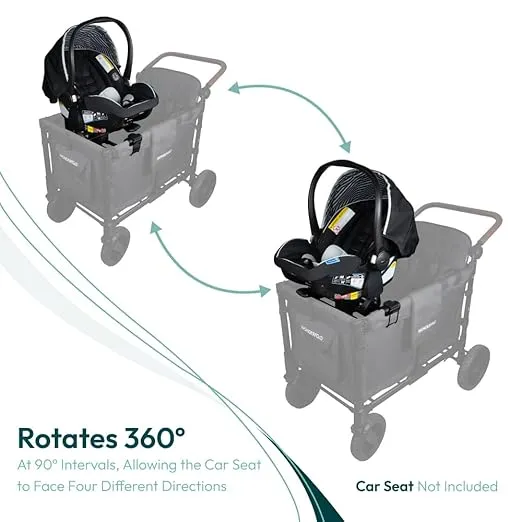 WONDERFOLD Infant Car Seat Adapter for Graco Car Seat - Full 360-Degree Rotation, Easy to Install & Folds with Wagon Stroller, W2 Elite, Luxe, and Original+