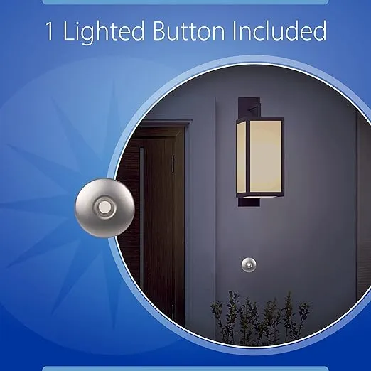 NICOR Lighting EDC1120SBNK EDC1 Door Chime Kit, Brushed Nickel Stucco Button