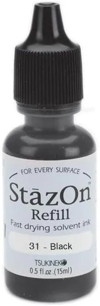 Stazon Solvent Ink Refill .5oz-Jet Black