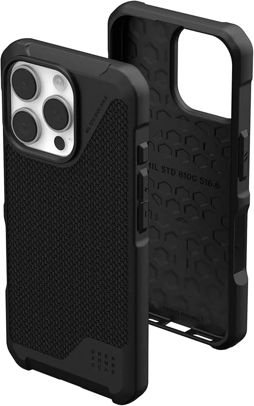 URBAN ARMOR GEAR UAG Designed for iPhone 16 Pro Case 6.3" Metropolis LT - Compatible with MagSafe Charging Rugged Shockproof Anti-Slip Military Grade Protective Cover, Kevlar Black